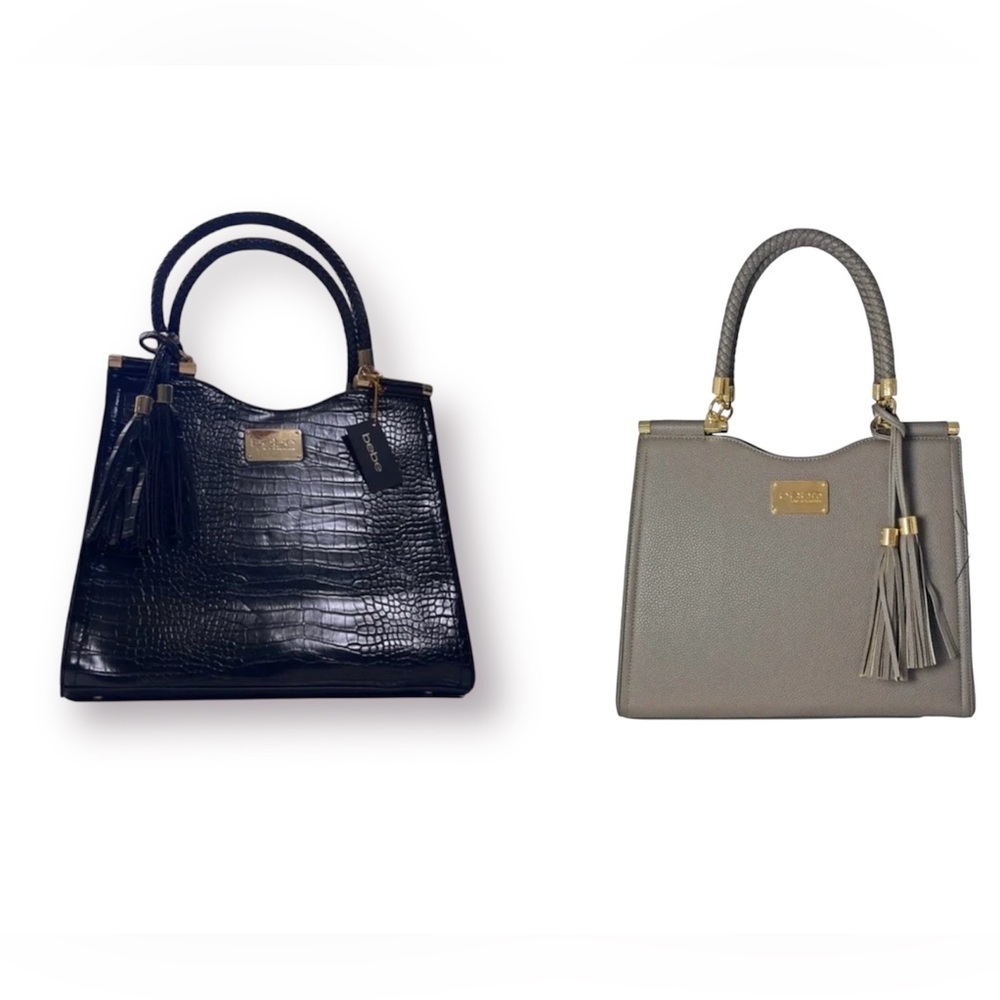 Brand New Bebe Natalie Croco Crocodile Purse& Yolanda Saffiano Bebe Purse